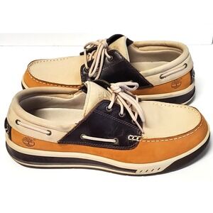 Timberland Boat Shoes Tri Color 11M 15505 4722 Sueded Leather Lace Up Traction